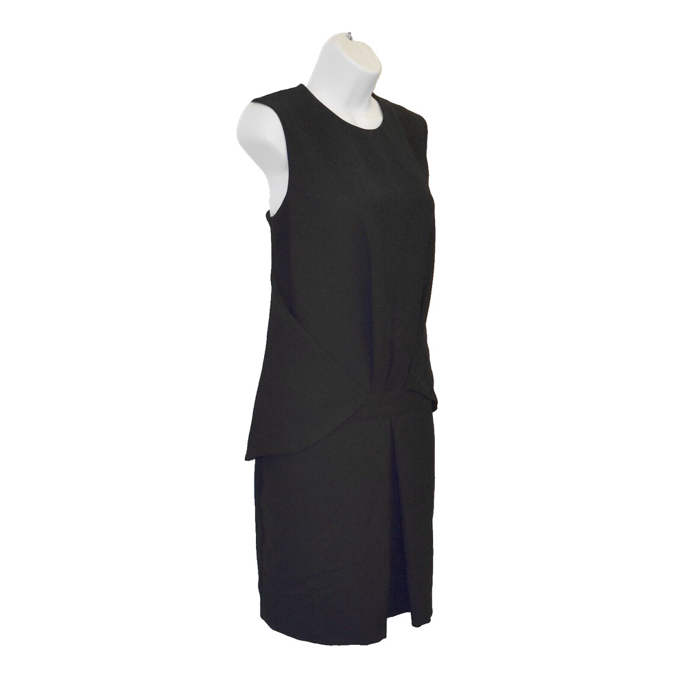 F0 Auth McQ ALEXANDER McQUEEN Front Slant Pockets Black Front Tuck Dress Sz 42